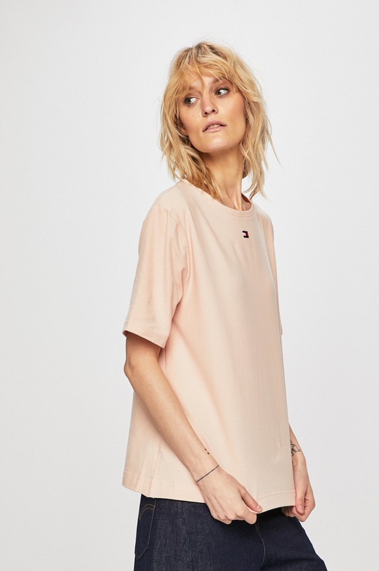 Tommy Hilfiger - Top z elastanem różowy UW0UW01307