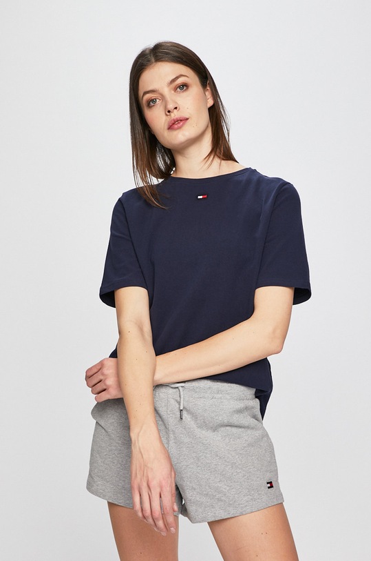 Tommy Hilfiger - Μπλουζάκι με ελαστάν σκούρο μπλε UW0UW01307