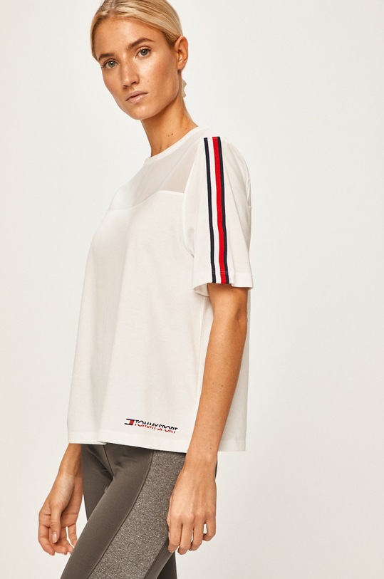 Tommy Sport - Top sport uni alb S10S100010