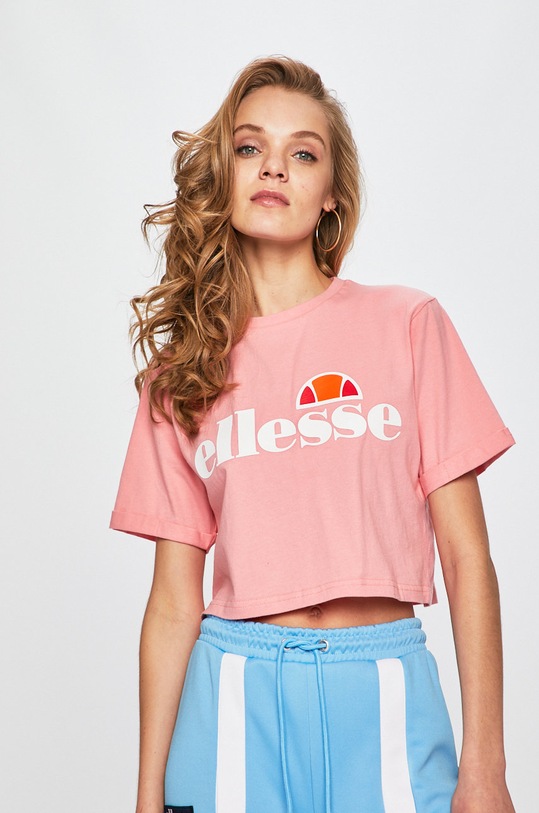 Ellesse - Top Alberta Cropped Tee nadruk różowy SGS04484