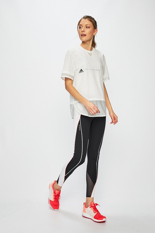 adidas Performance - Top Stella McCartney DT9227 okrúhly biela DT9227