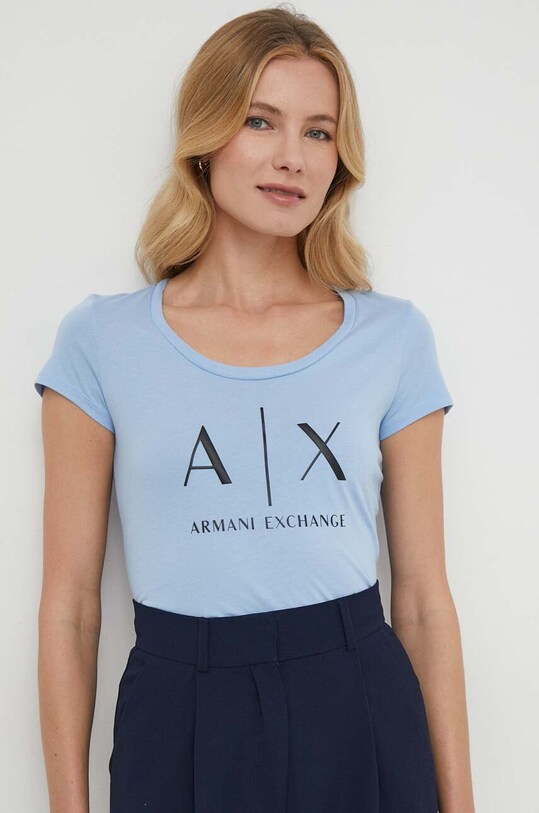 Odzież Armani Exchange t-shirt bawełniany 8NYT70.YJ16Z niebieski