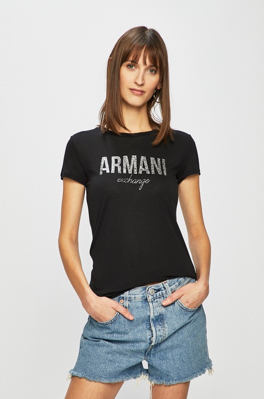 Armani Exchange - Top okrúhly čierna 8NYT98.Y9C8Z