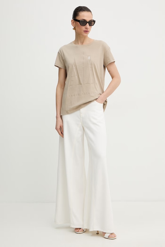 Armani Exchange t-shirt 8NYTCX.YJG3Z beżowy AA00