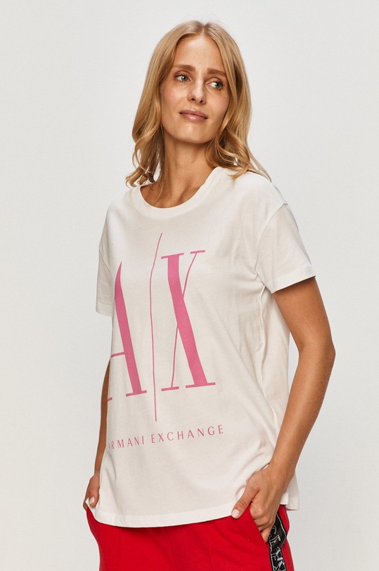 Armani Exchange tricou print alb 8NYTCX.YJG3Z