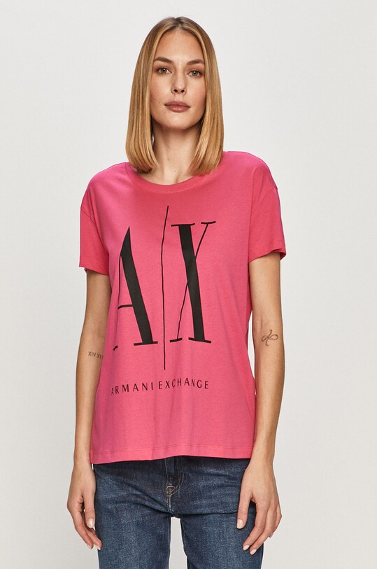 Armani Exchange tricou print roz 8NYTCX.YJG3Z