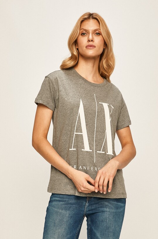 Armani Exchange t-shirt nadruk szary 8NYTCX.YJG3Z