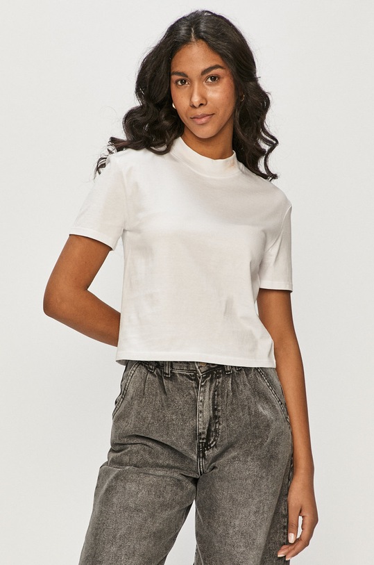 Tally Weijl - Tricou uni alb STSCOCALMA