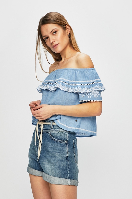 Pepe Jeans - Felső Lois rövid kék PL303341