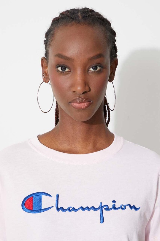 Champion t-shirt bawełniany 110992 różowy