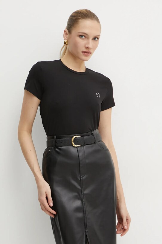 Топ Armani Exchange с эластаном чёрный 8NYT74.Y8C7Z