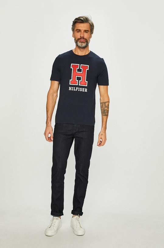 Tommy Hilfiger - Pánske tričko MW0MW09528 tmavomodrá SS19