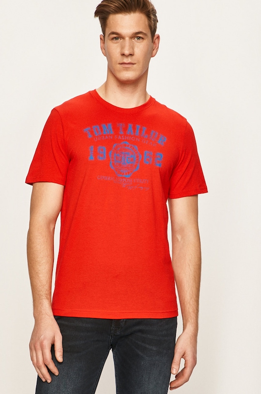 Tom Tailor Denim - T-shirt nadruk czerwony 1008637