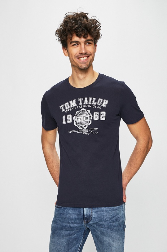 Tom Tailor Denim - T-shirt nadruk granatowy 1008637