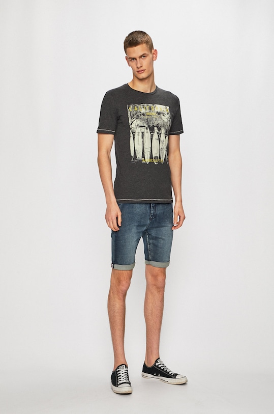 Produkt by Jack & Jones - Pánske tričko 12153634 sivá SS19
