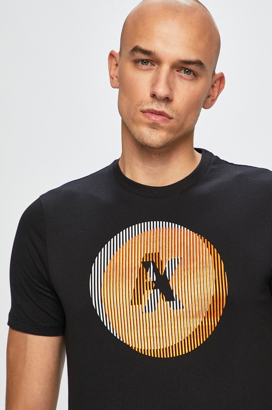Armani Exchange - Pánske tričko bavlna čierna 3GZTFZ.ZJH4Z