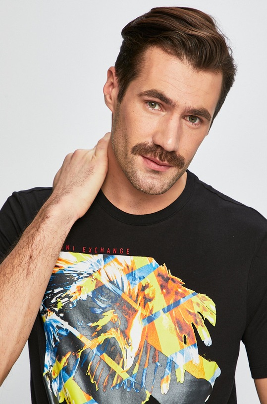 Armani Exchange - Pánske tričko čierna 3GZTBW.ZJH4Z