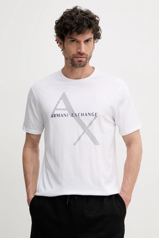Armani Exchange - Pánske tričko bavlna biela 8NZT76.Z8H4Z