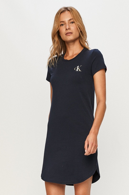 Calvin Klein Underwear cămașă de pijama camasa de noapte bleumarin 000QS6358E