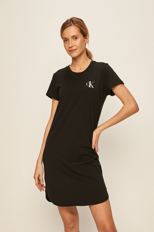 Calvin Klein Underwear cămașă de pijama uni negru 000QS6358E