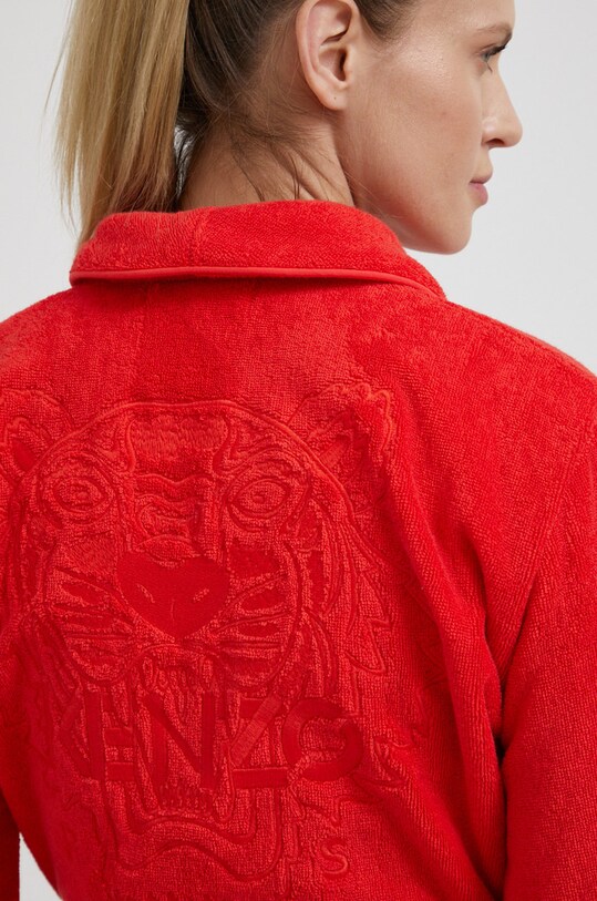 Kenzo halat de baie din bumbac ICONIC.WOMEN rosu