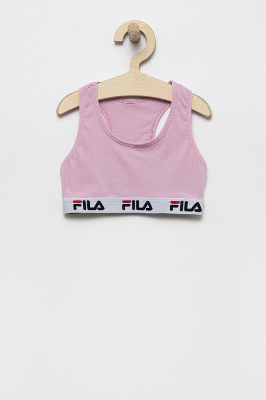 Fila - Biustonosz sportowy dziecięcy miękka różowy FU2000