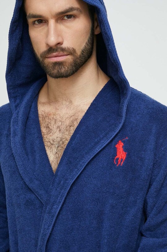 Polo Ralph Lauren halat de baie din bumbac bleumarin CLPLAYER