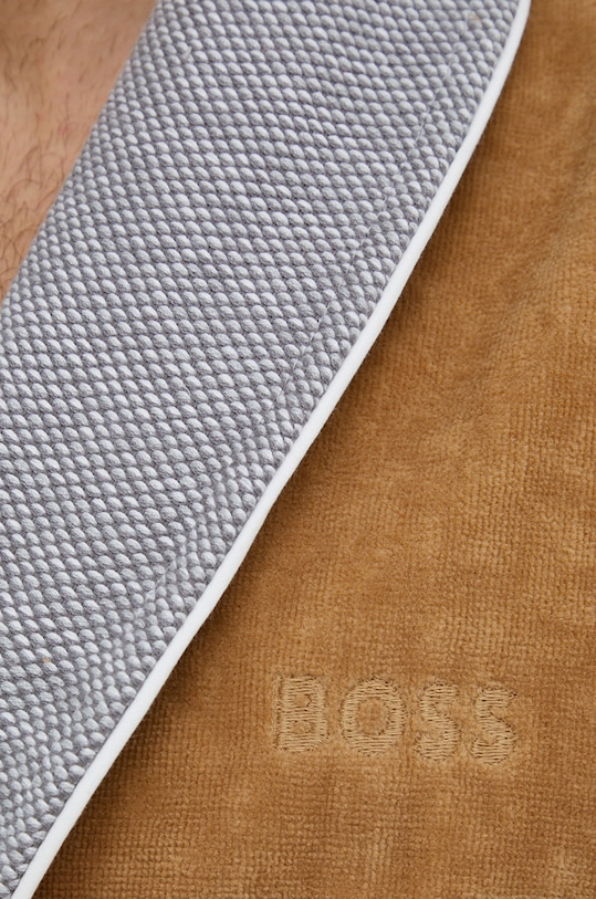 Памучен халат BOSS LORD.MEN кафяв