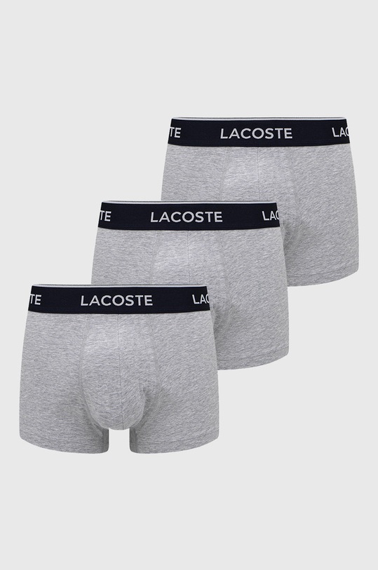 Lacoste boxeralsó (3 db) sima szürke 5H3389