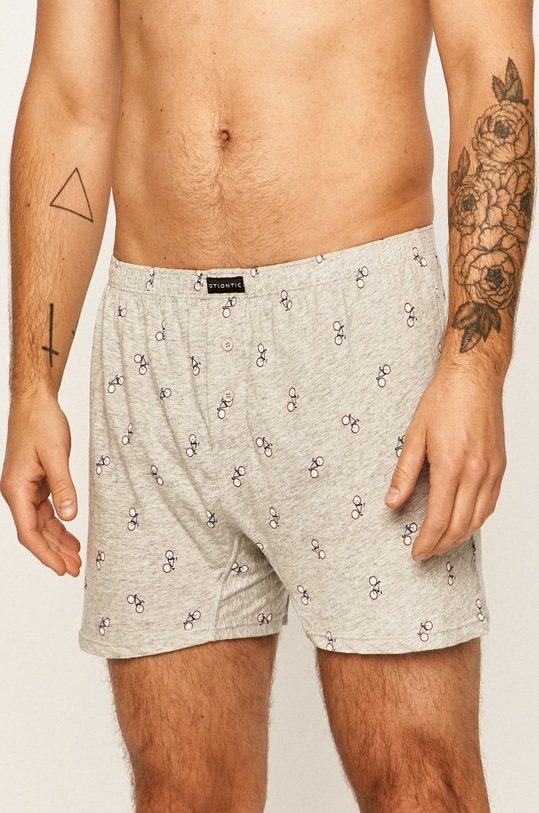 Atlantic - Boxerky pletenina šedá MBX.640