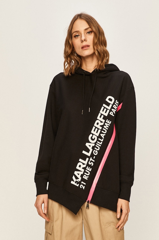 Karl Lagerfeld - Mikina s kapucňou čierna 201W1850