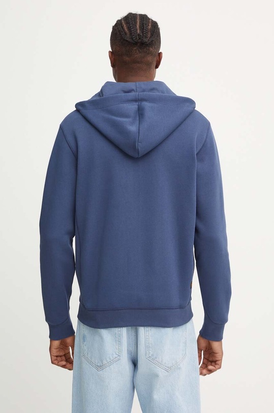 Îmbrăcăminte G-Star Hanorac cu fermoar și glugă bărbați cu bumbac Premium core D16122.C235 albastru