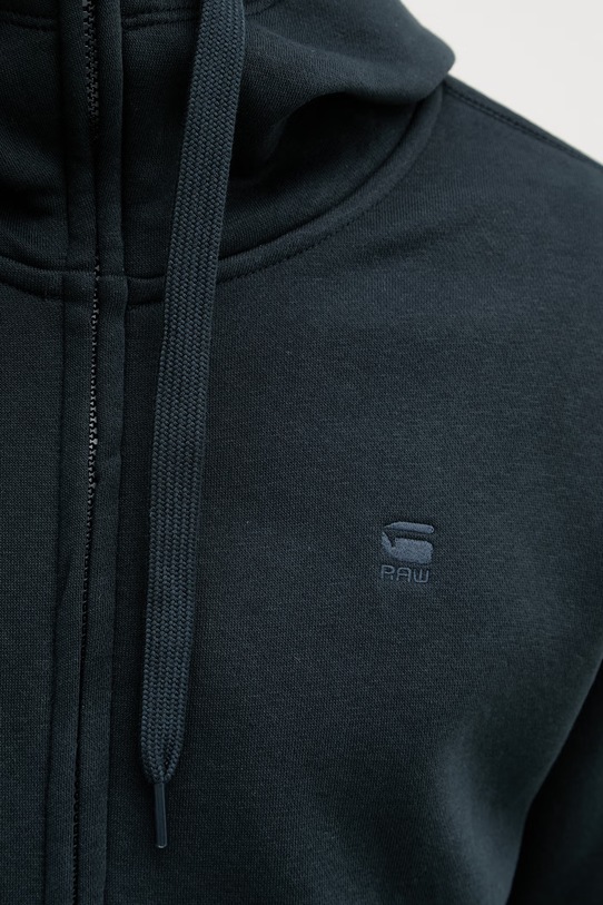 G-Star bluza rozpinana z kapturem męska z bawełną Premium core D16122.C235 granatowy
