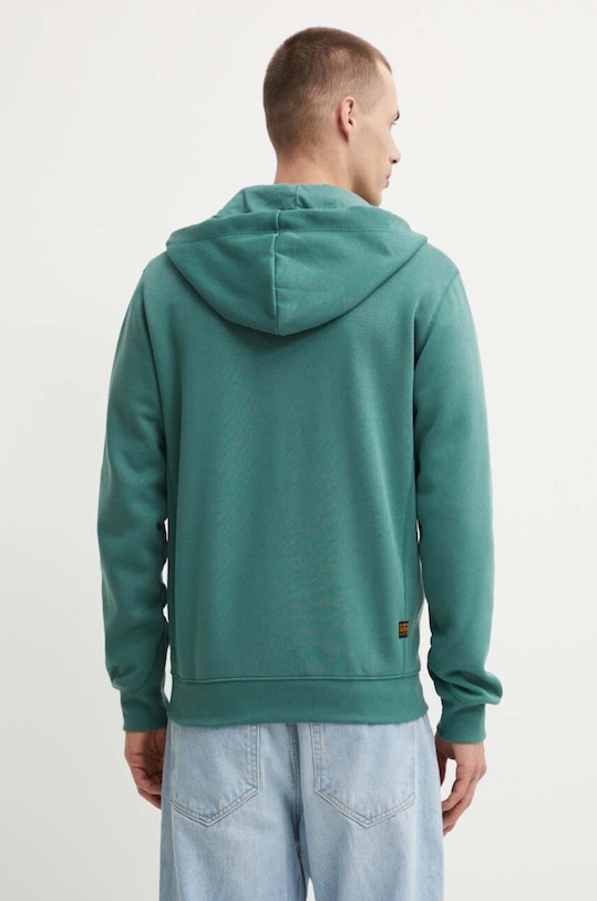 Îmbrăcăminte G-Star hanorac cu fermoar și glugă bărbați cu bumbac Premium core D16122.C235 verde