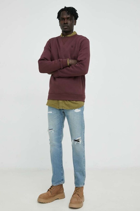 G-Star Raw bluza D16917.C235 bordowy SS25