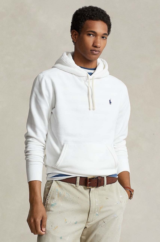 Mikina Polo Ralph Lauren s kapucí bílá 710766778009