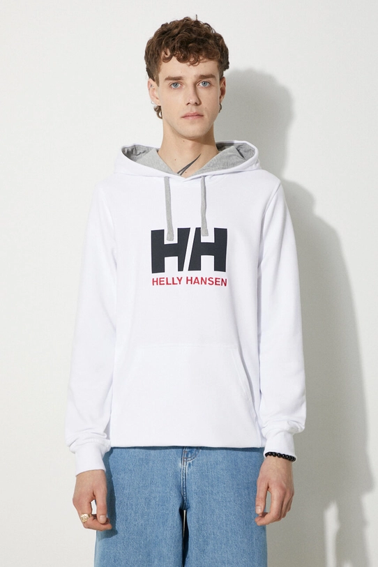 Helly Hansen felpa in cotone HH LOGO HOODIE applique bianco 33977