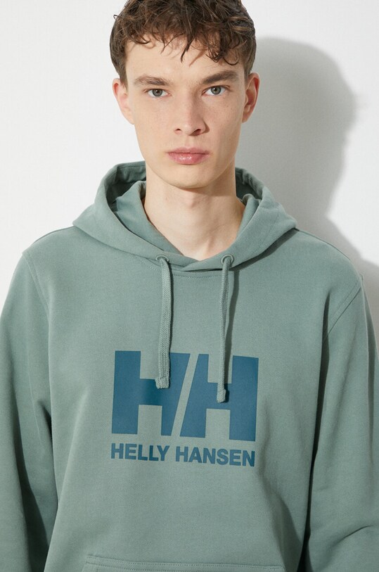 Helly Hansen bluza bawełniana HH LOGO HOODIE 33977 zielony
