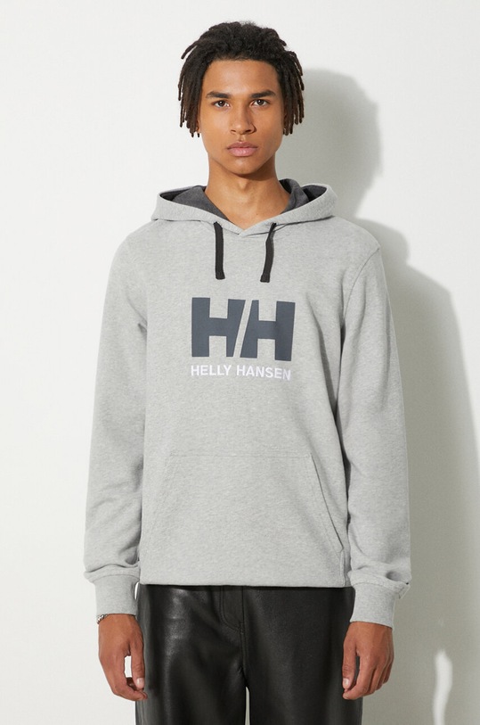 Helly Hansen sweatshirt HH LOGO HOODIE cotton gray 33977