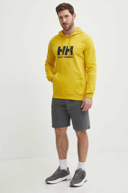 Helly Hansen bluza bawełniana HH LOGO HOODIE 33977 żółty SS24