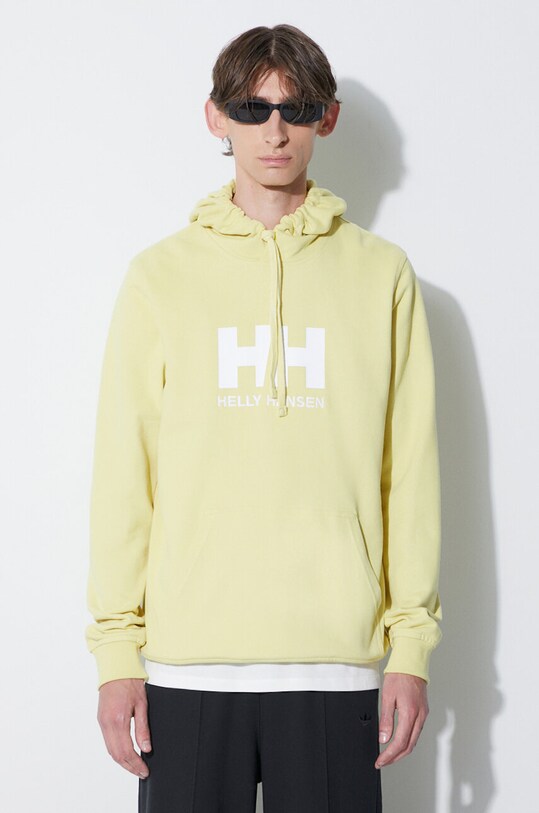 Helly Hansen cotton sweatshirt HH LOGO HOODIE cotton yellow 33977