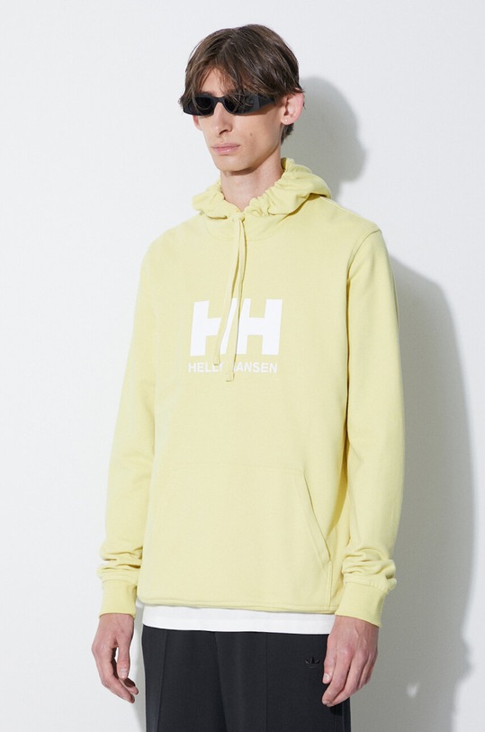 Helly Hansen cotton sweatshirt HH LOGO HOODIE yellow 33977
