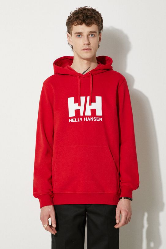 Helly Hansen - Bluza HH LOGO HOODIE bawełna czerwony 33977