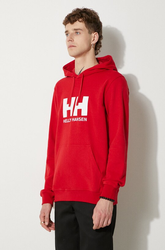 Helly Hansen felpa in cotone HH LOGO HOODIE rosso 33977