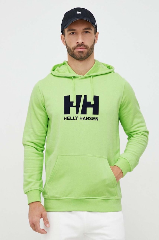 Helly Hansen bluza HH LOGO HOODIE z kapturem zielony 33977