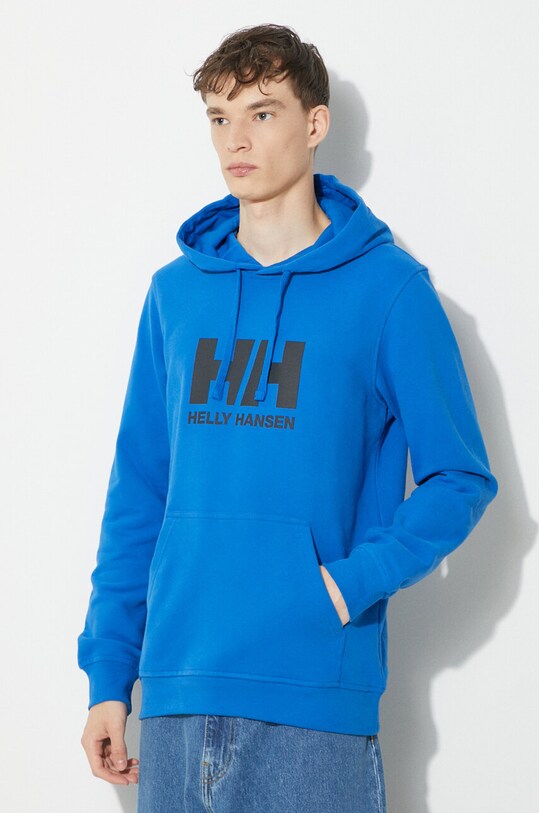 Helly Hansen felpa in cotone HH LOGO HOODIE blu 33977