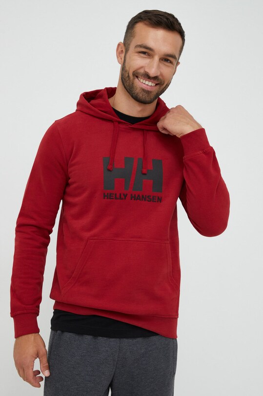 Helly Hansen bluza HH LOGO HOODIE z kapturem bordowy 33977