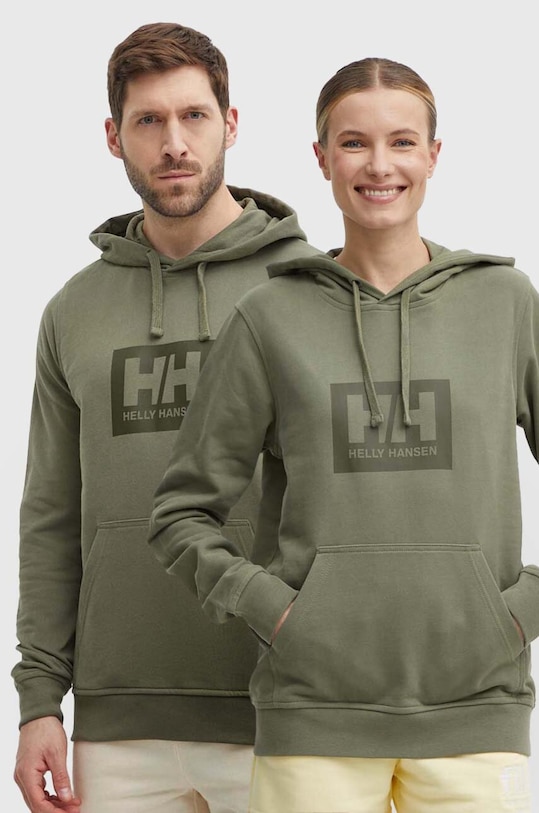Bavlnená mikina Helly Hansen zelená 53289