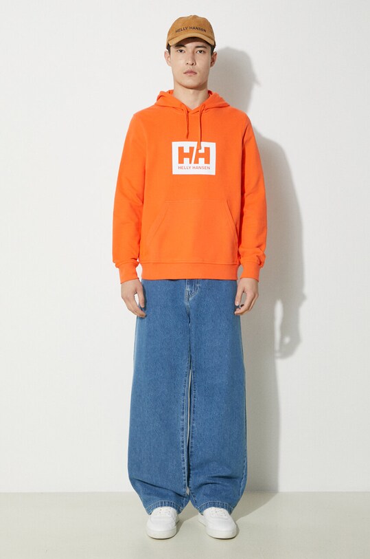 Bavlněná mikina Helly Hansen 53289 oranžová SS24