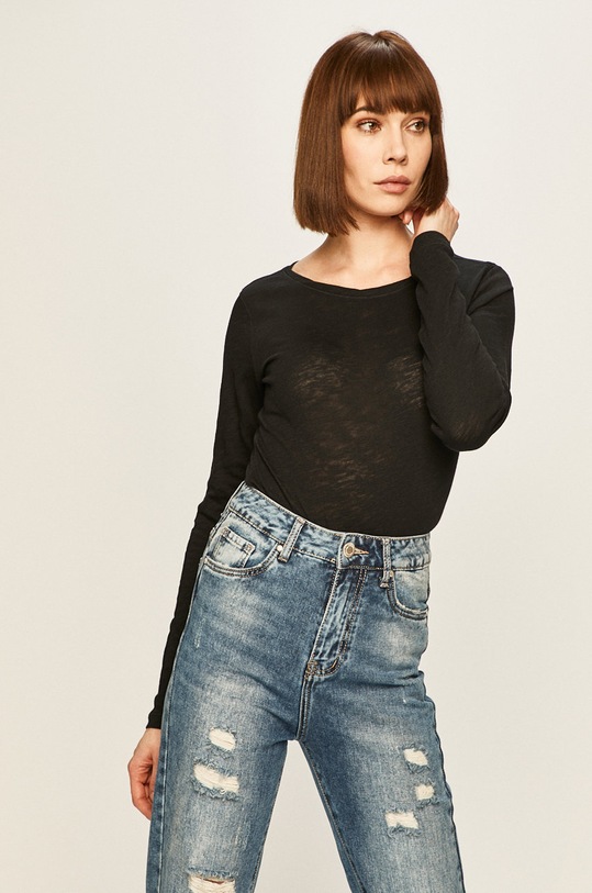 Marc O'Polo - Longsleeve bawełna czarny B01226152033